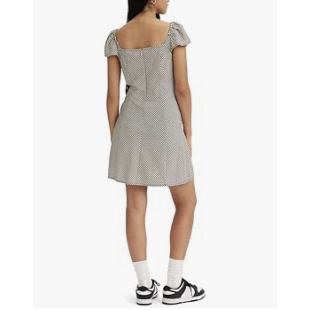 Levi's Checkered Misha Ruffle Sleeve Dress Size M Princess Seams Euro Vacation - Picture 5 of 16